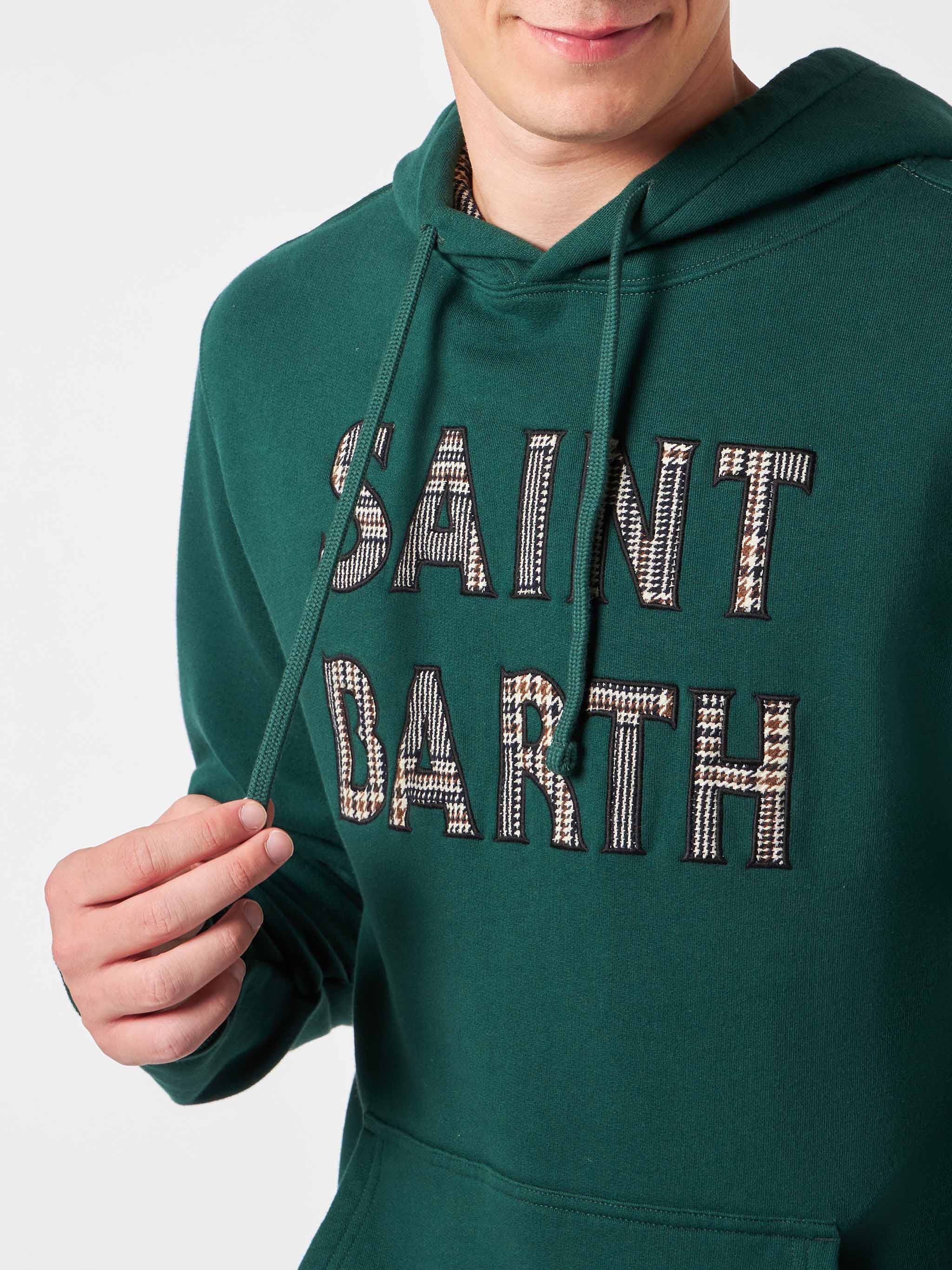 Ανδρικό πράσινο φούτερ με έμβλημα του Saint Barth