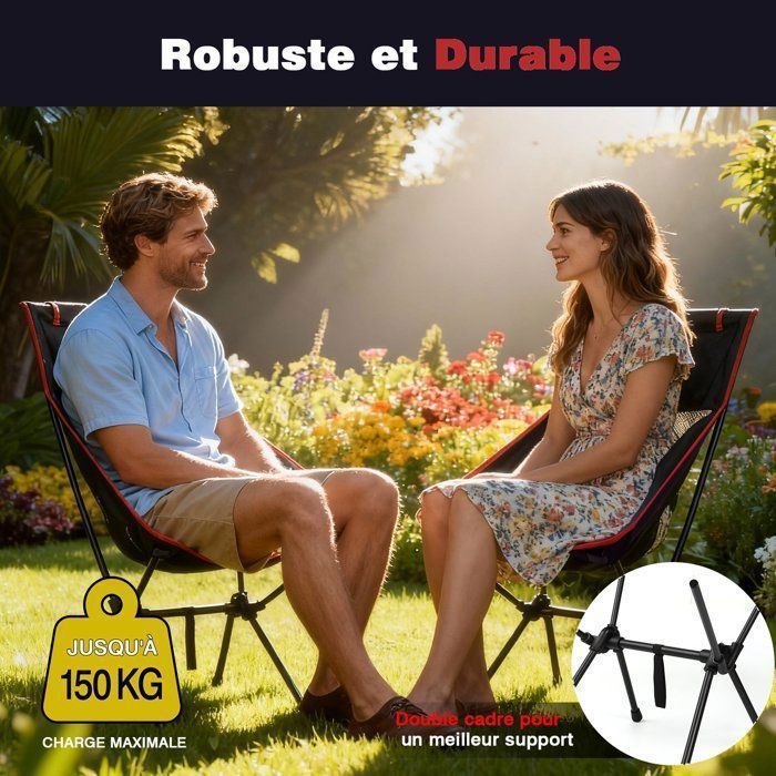 Folding Camping Chair with High Back, Folding Beach Fishing Chair with Carry Bag, Outdoor Garden Picnic Chair