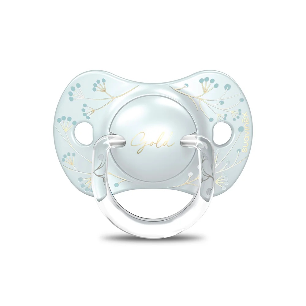Suavinex Suavinex Gold 0-6 mois, sucette en silicone bleue