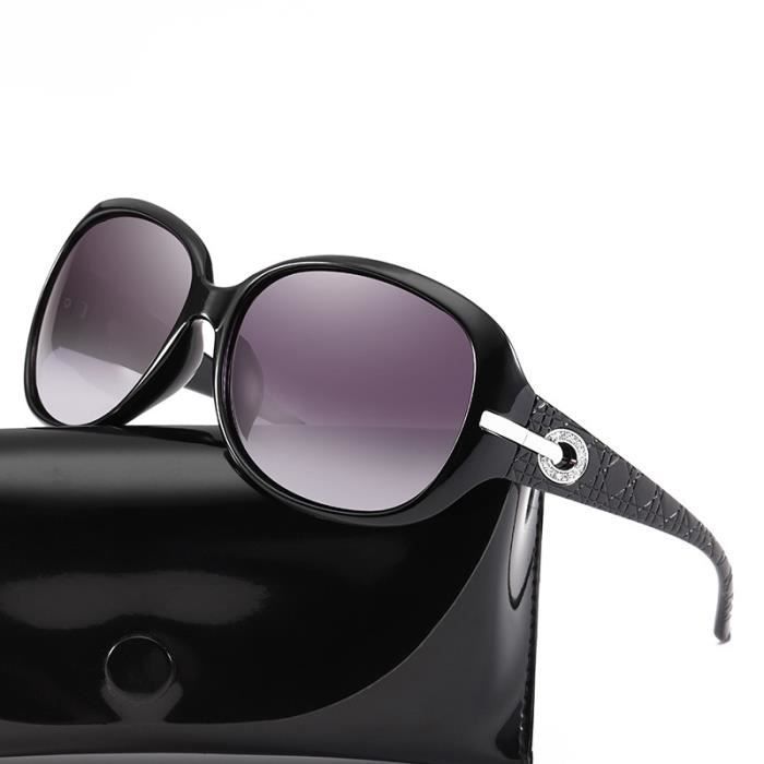 SHARPHY Women's Polarized Sunglasses, Large Diamond Frame, Retro Classic Black, Anti-UV