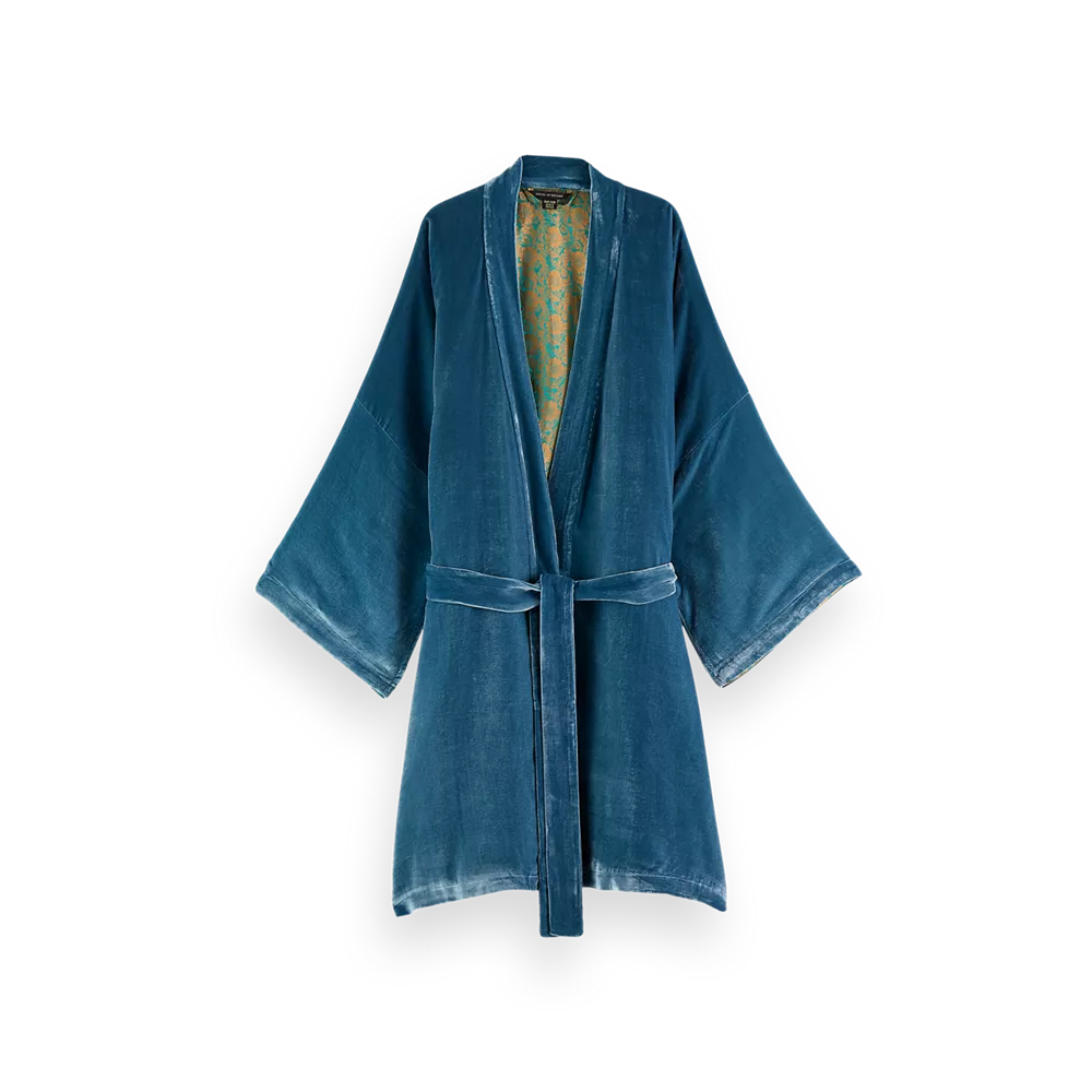 Kimono court en velours de soie et viscose de la collection House of Rituals Saigon