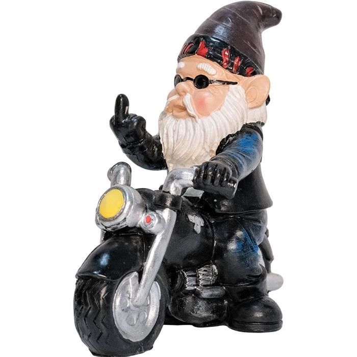 Garden gnome, motorcycle gnome for the garden, garden gnome statue, waterproof sunshade, garden decoration