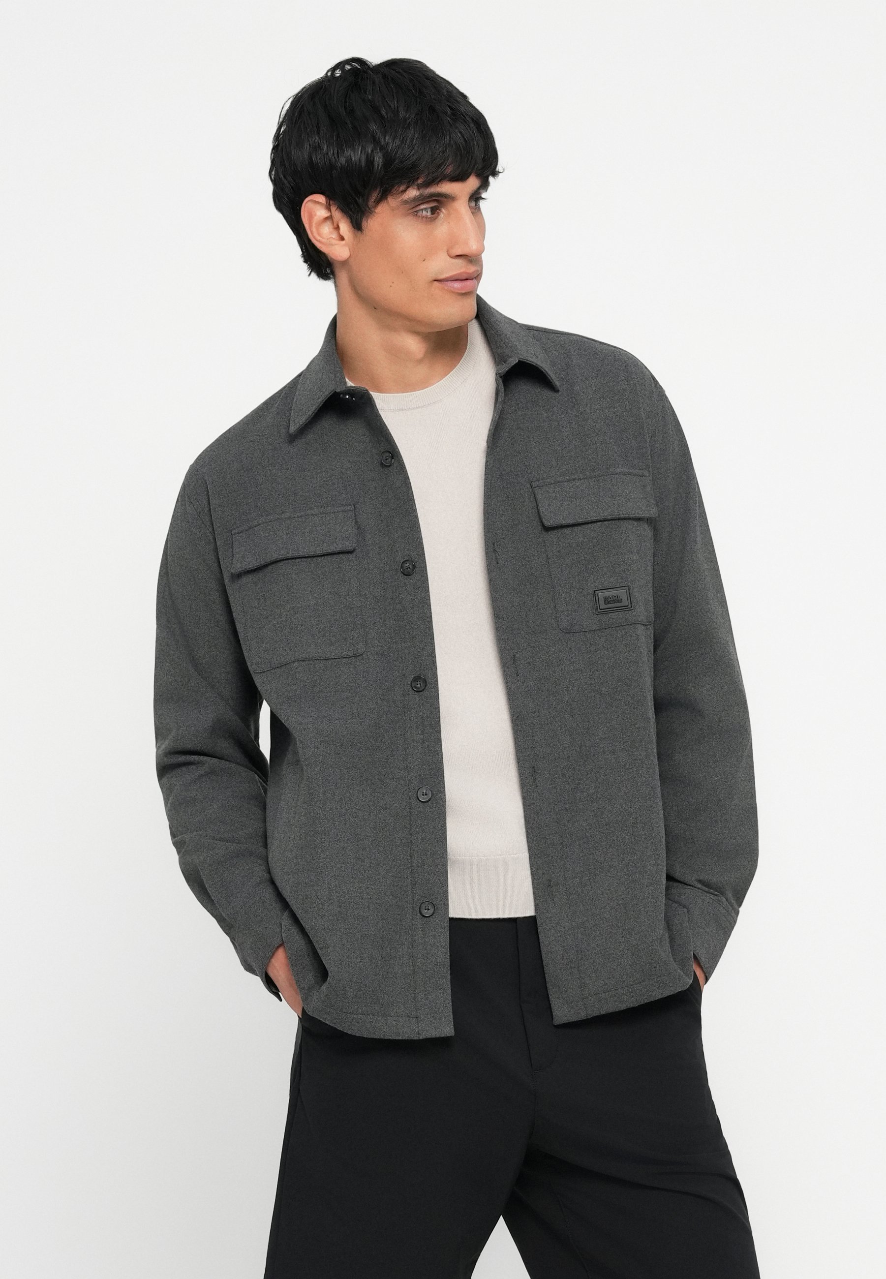 Camisa casual Karl Lagerfeld - Camisa - cinza escuro