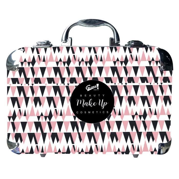 XXXL Make-upkoffer - GLANS - Roze en zwart design - Oogschaduw - Lipgloss - Blush
