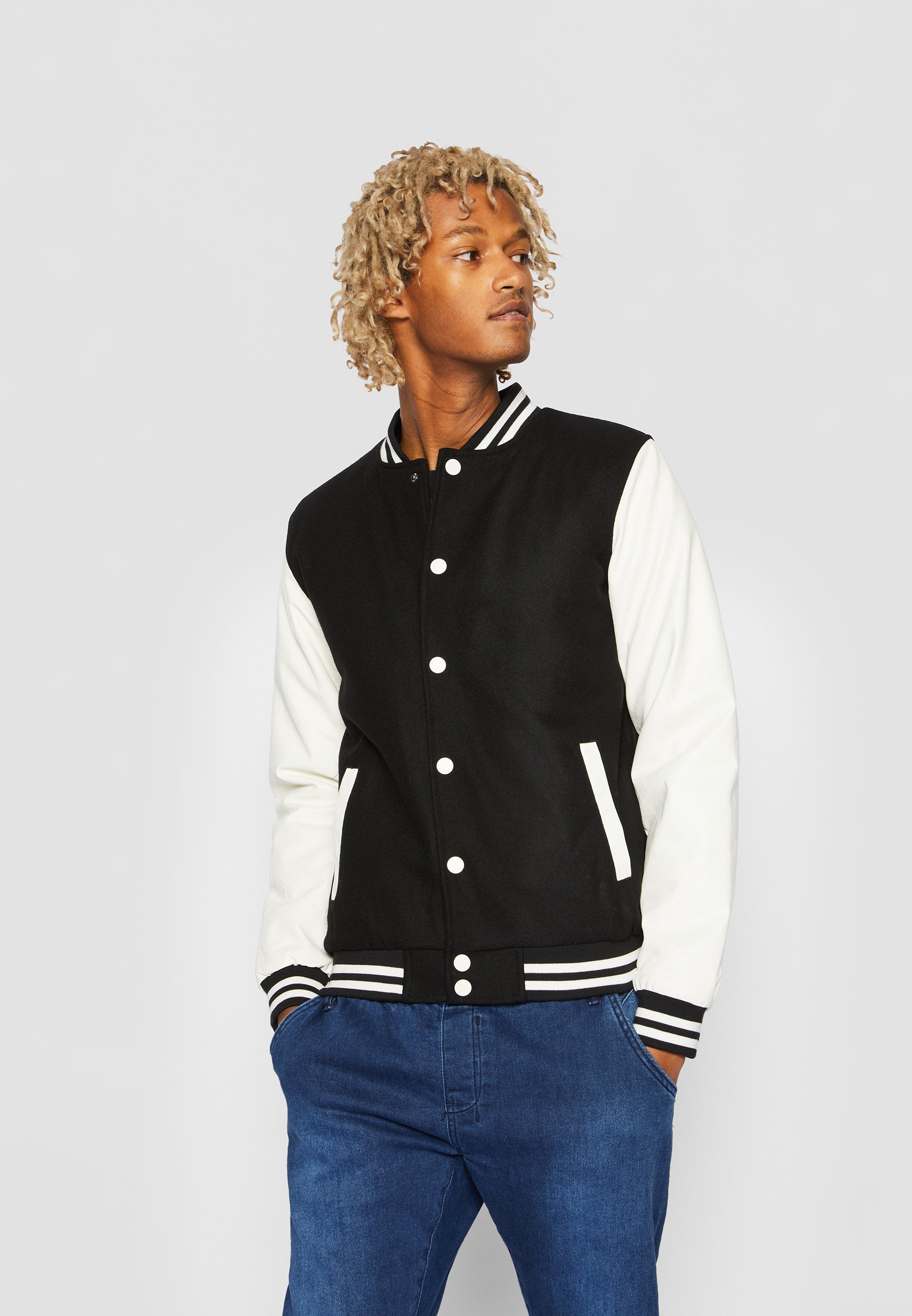 Urban Classics OLDSCHOOL COLLEGE - Bomberjack - zwart/wit