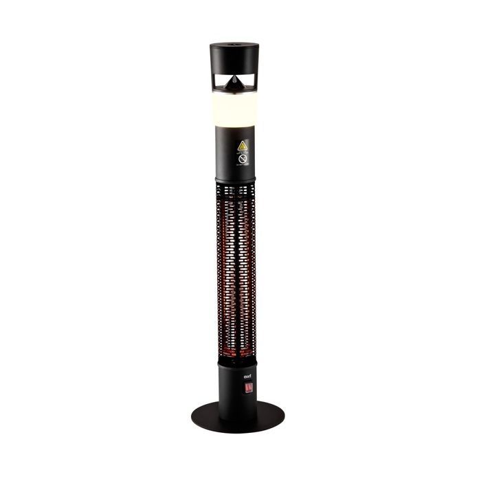 Calefactor radiante exterior Ewt de 1500 W + altavoz + luz LED - Música para patio