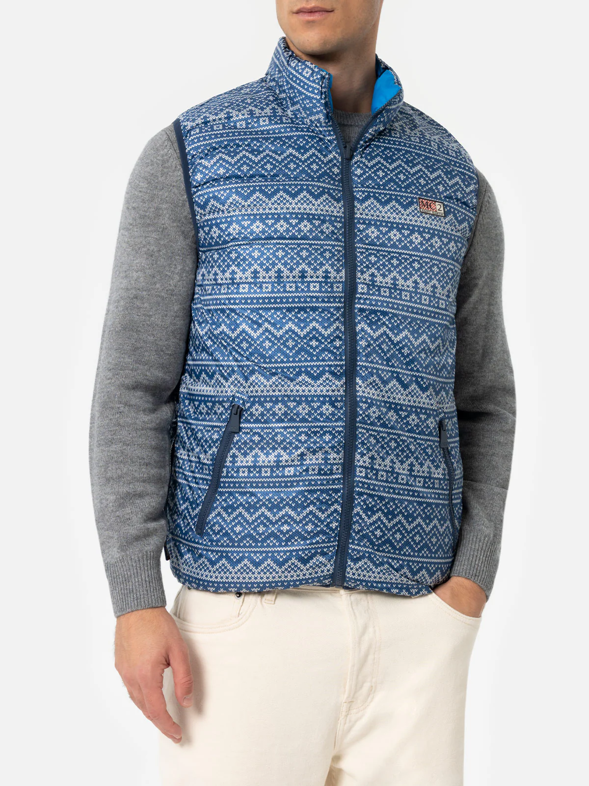 Gewatteerd vest voor heren van Aspen in blauw.