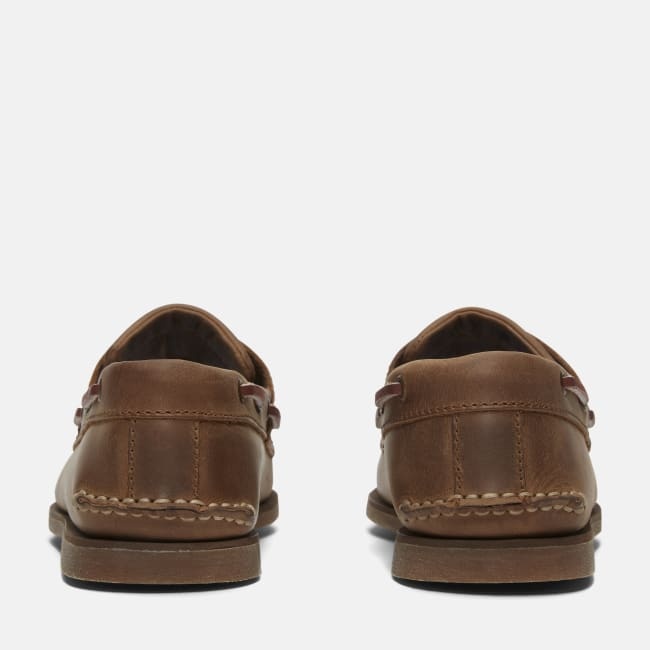 Scarpa da Barca in Pelle Classic da Uomo in                marrone scuro
