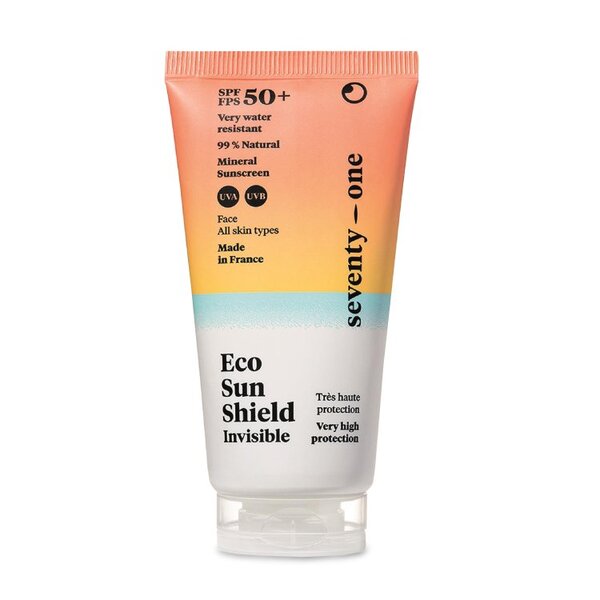 Protector solar ecológico invisible con un 71 % de protección solar SPF 50+, 50 ml.