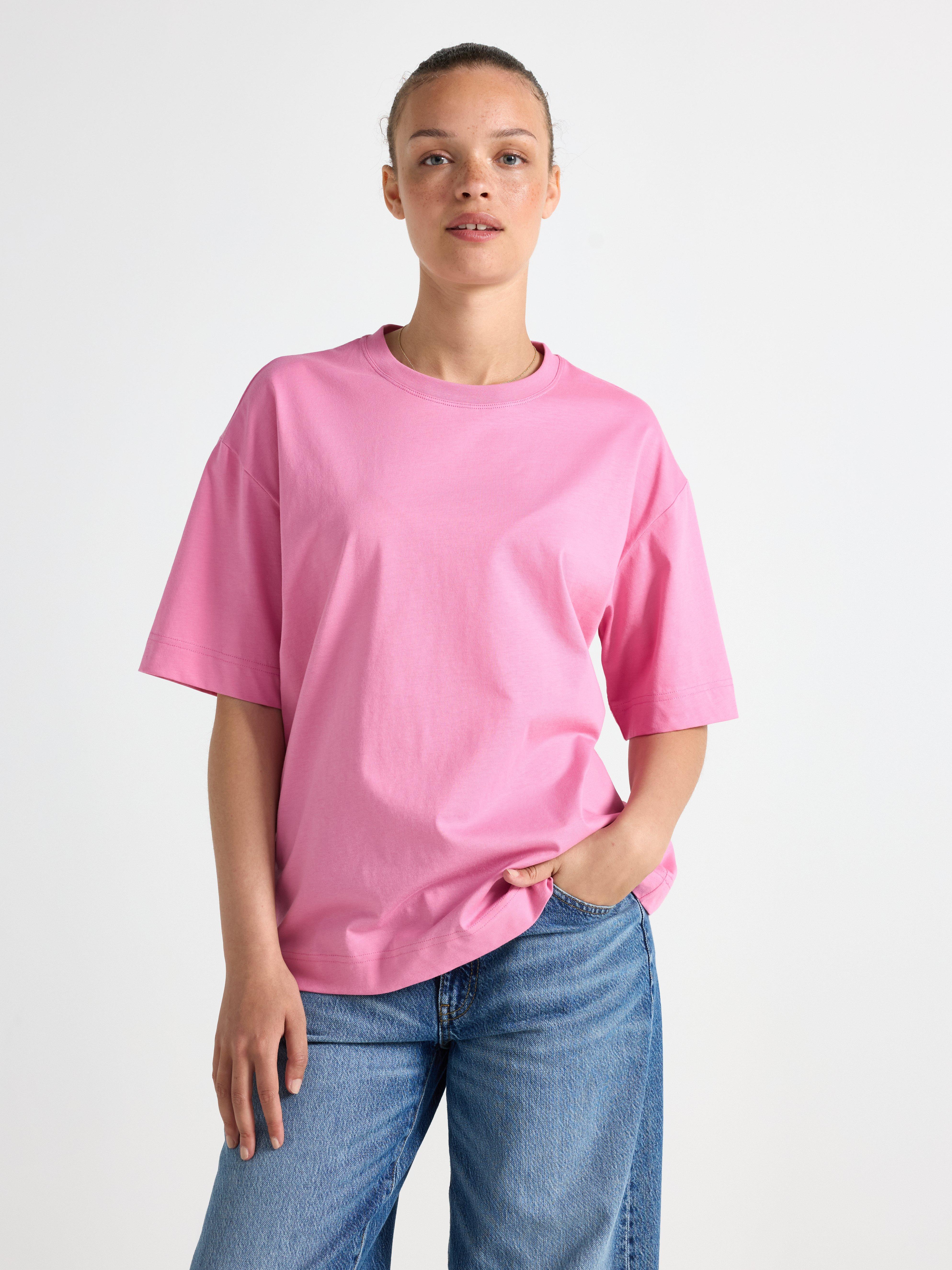 Camiseta oversized rosa-claro