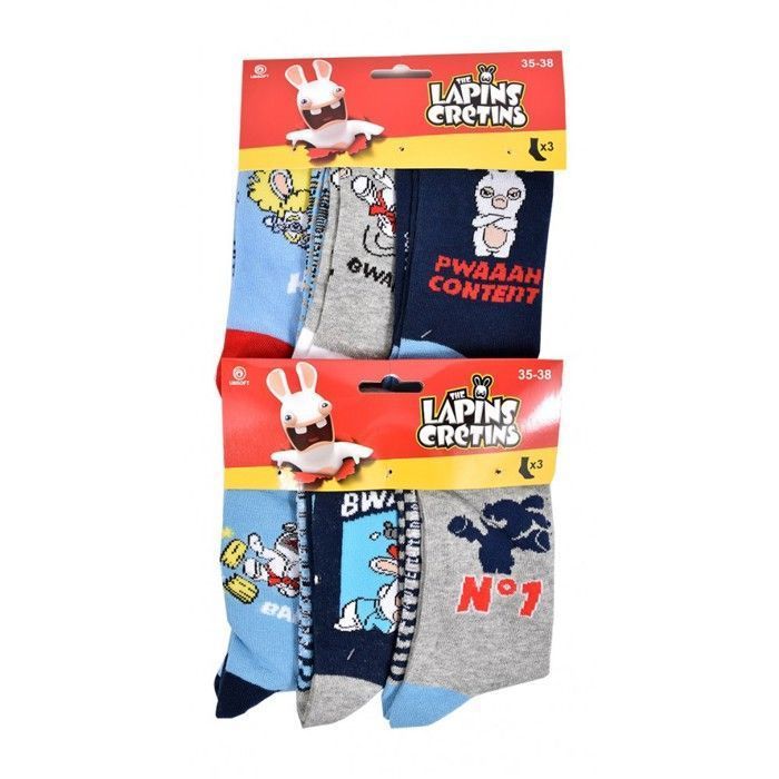 Calcetines con licencia para niños - Paquete sorpresa de 12 pares - Raving Rabbids