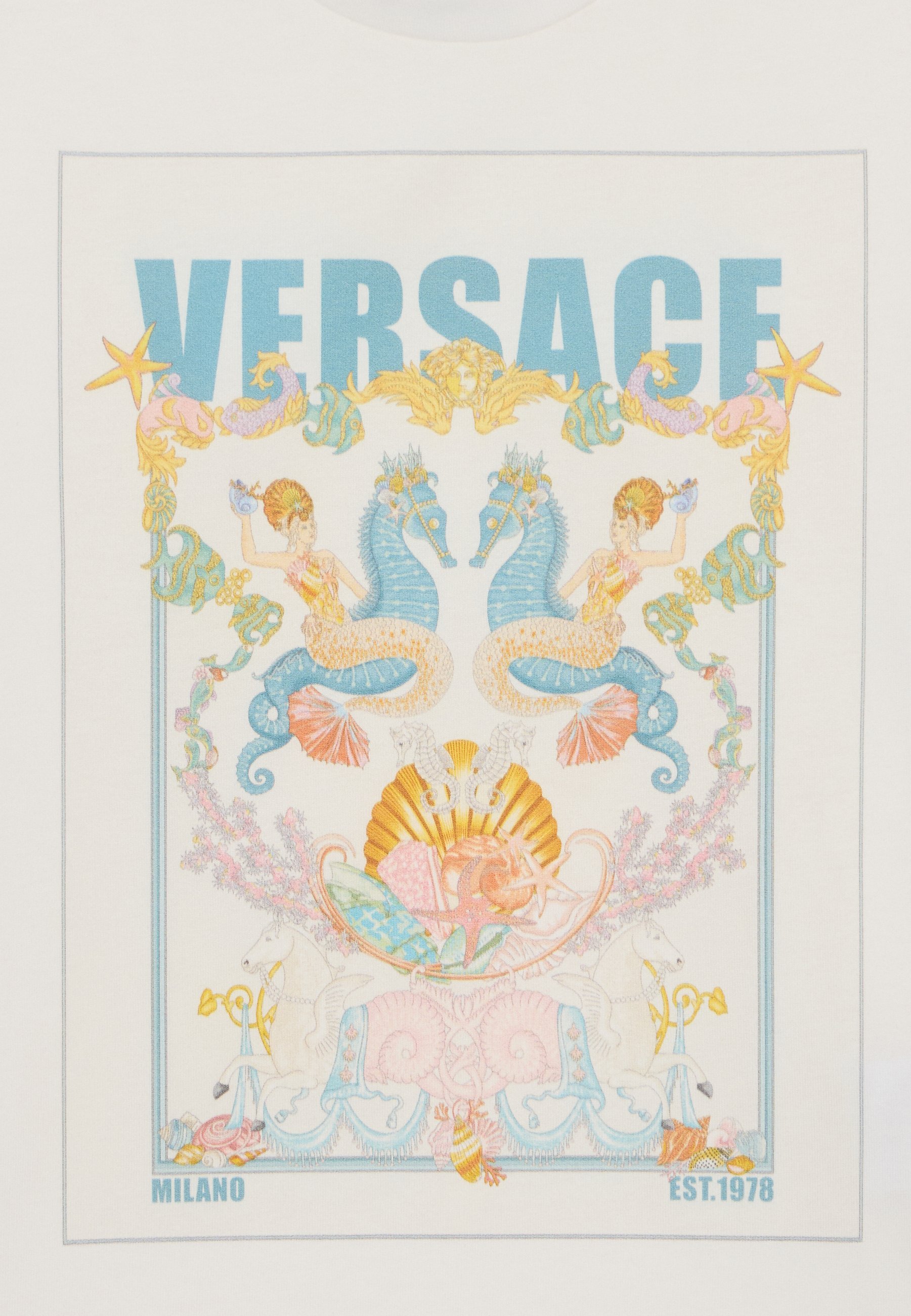 Versace CORAL THEATRE POSTCARD PRINT UNISEX - T-shirt met print - wit/multicolor