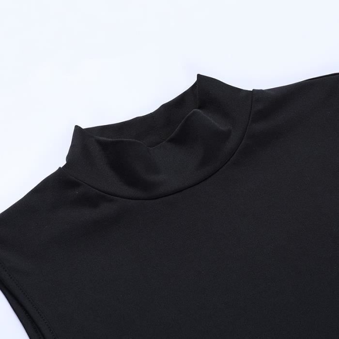 Robe à bandes noire élégante sans manches Sexy pour femmes tenue de soirée dos nu slim mode été Noir