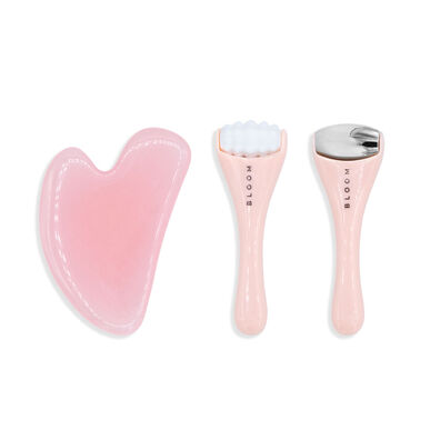 Kosmetická taštička Bloom Beauty s mini natáčkami a gua sha 1 kus 1 kus