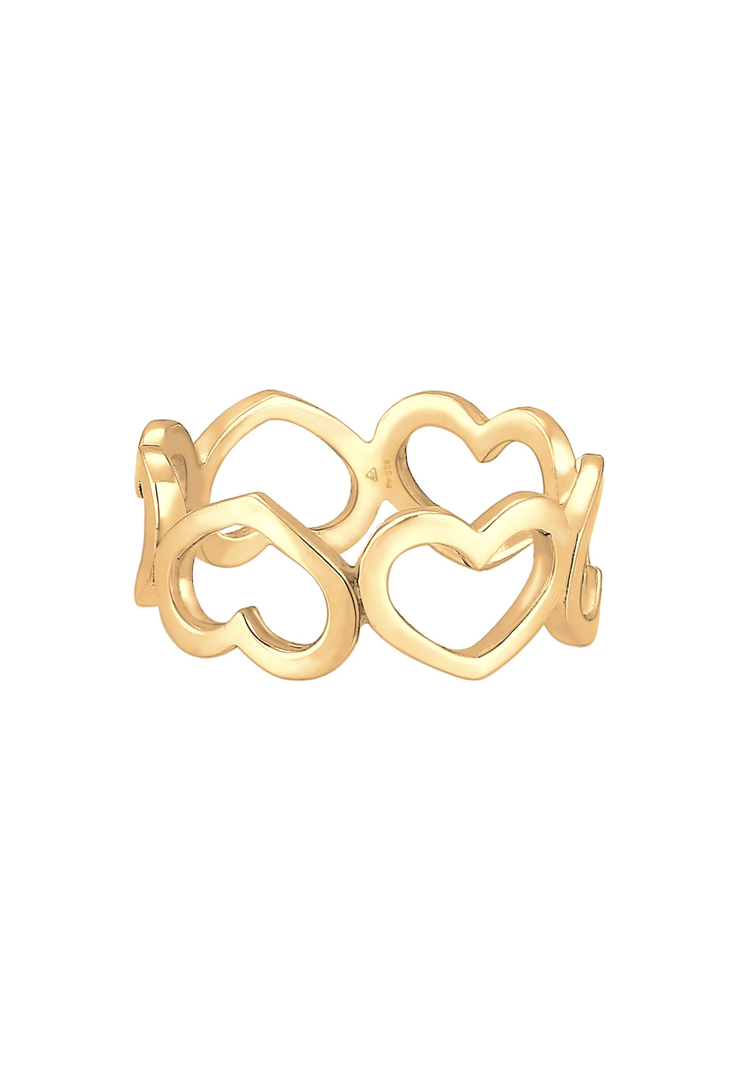 Elli Femmes Bande Cœur Symbole Cut-Out tendance en argent sterling 925
