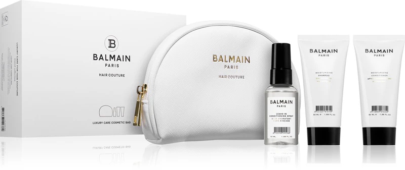 Balmain Hair Couture balta kosmētikas somiņa, dāvanu komplekts sievietēm