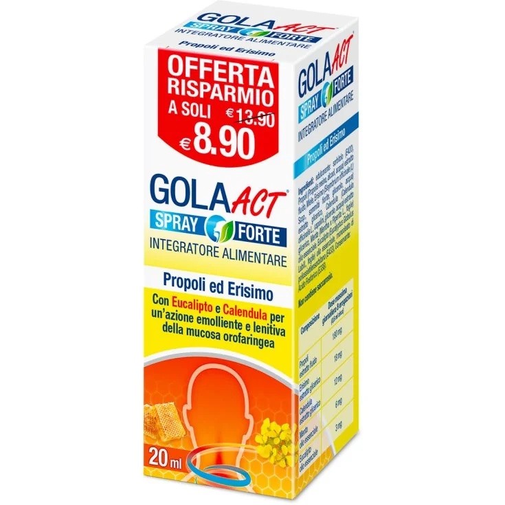 F&F Gola Act Forte spray 20ml voor een aangenaam gevoel in de keel.
