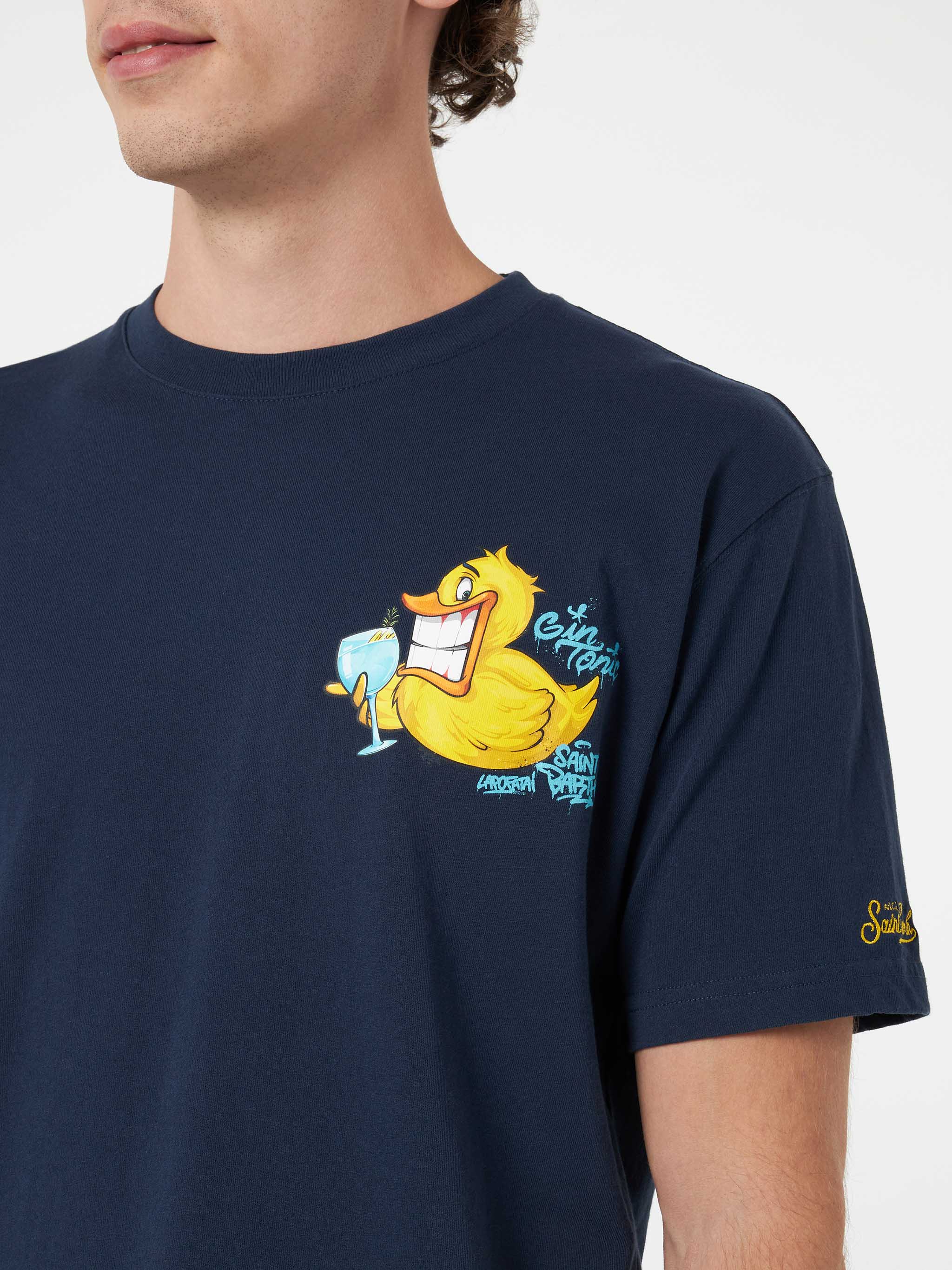 Heren katoenen T-shirt met Crypt-print op voor- en achterkant.