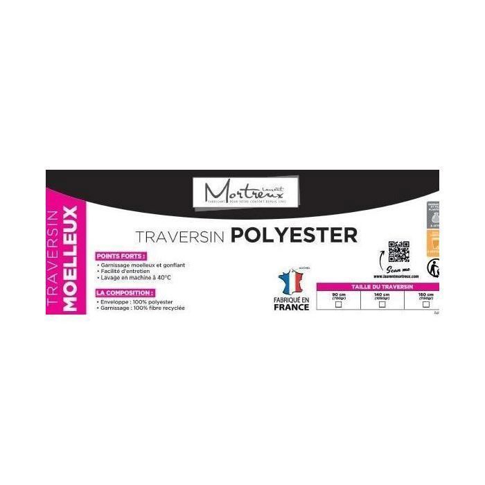 Cojín cilíndrico de microfibra suave - 1150 g/m² - Para todas las estaciones - MORTREUX