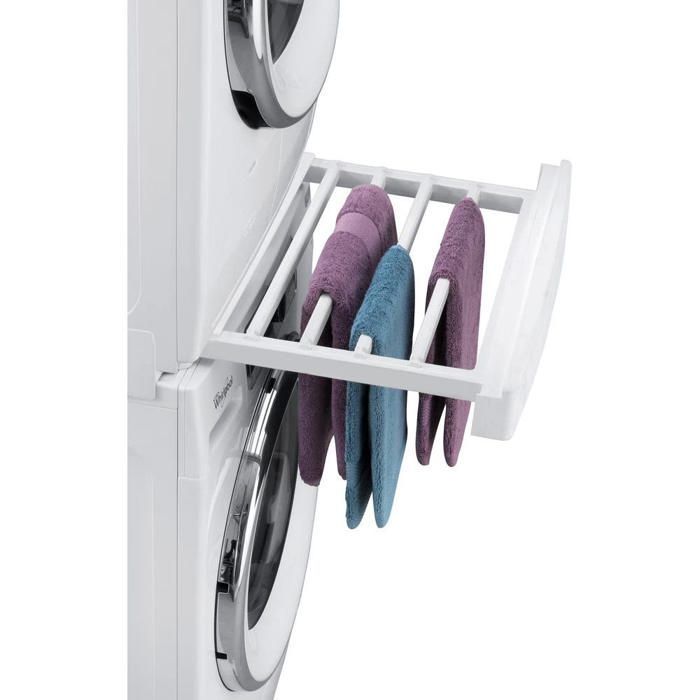 Kit di impilamento universale 2 in 1 WPRO per lavatrice/asciugatrice con cestello per asciugatrice integrato
