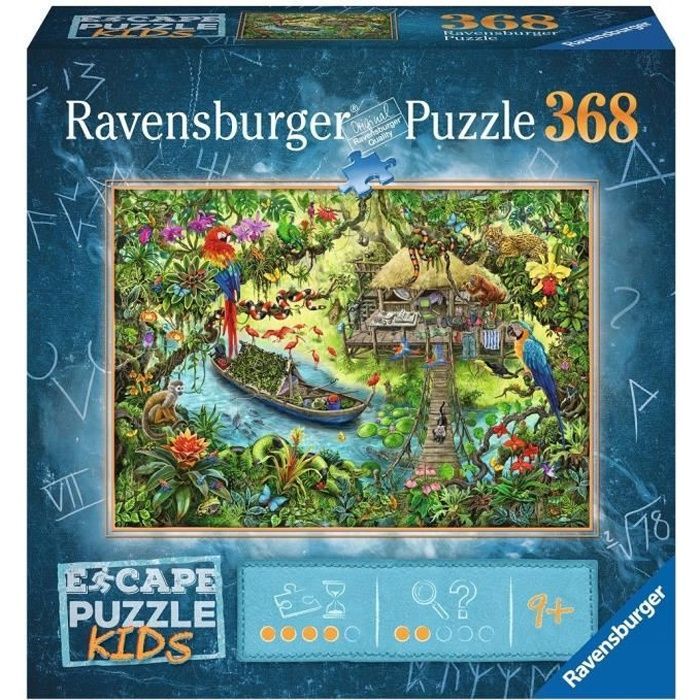 Rompecabezas de escape para niños - Un safari en la jungla - Ravensburger - Rompecabezas de escape de 368 piezas - Para mayores de 9 años