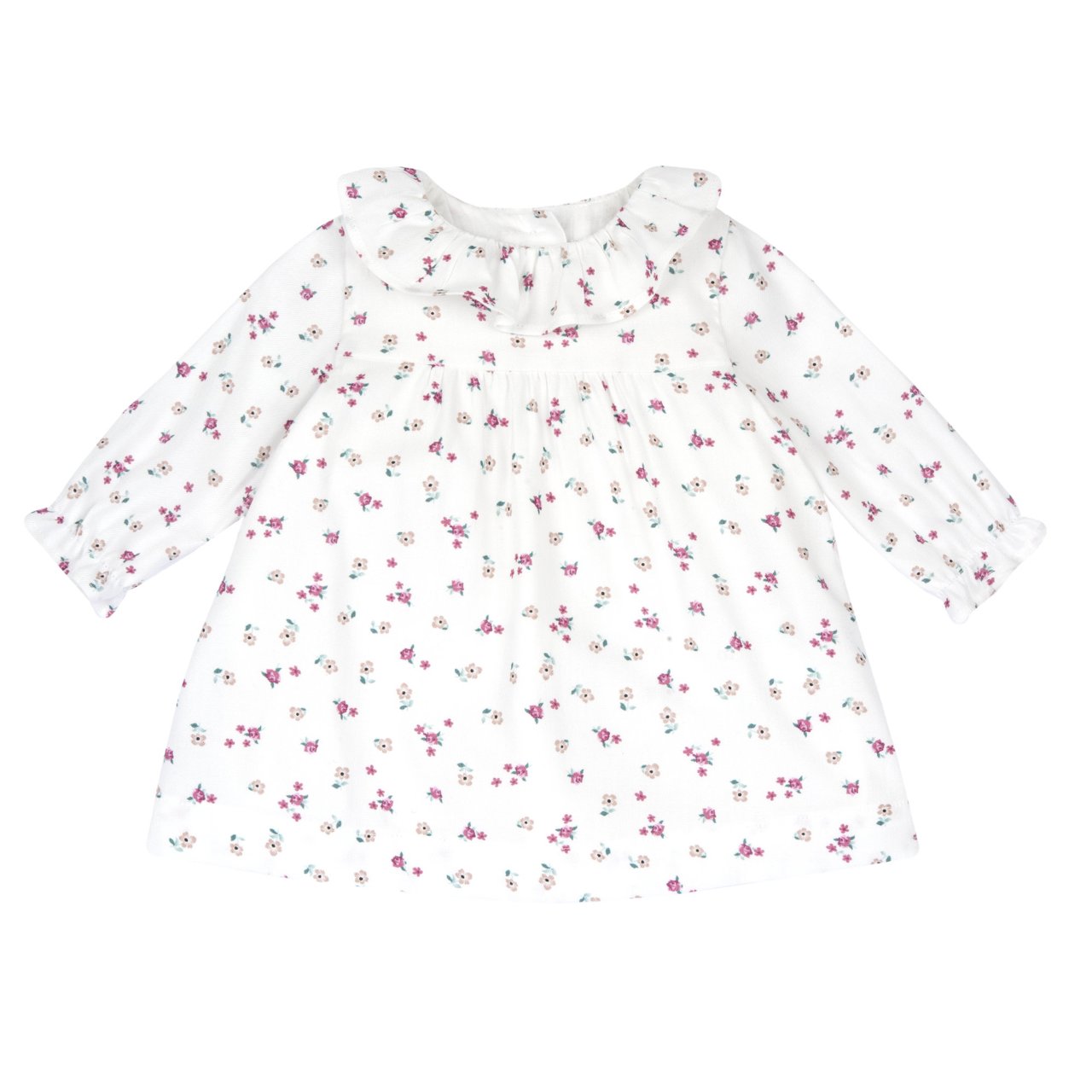 Květinové šaty s dlouhým rukávem