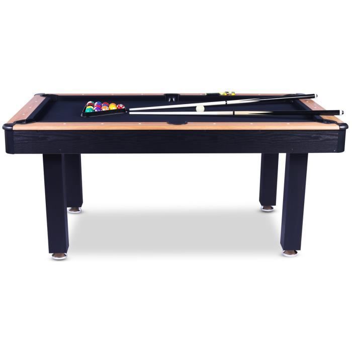 Amerikaanse pooltafel van 184 x 102 x 82 cm (Vegas), zwart hout - speellaken