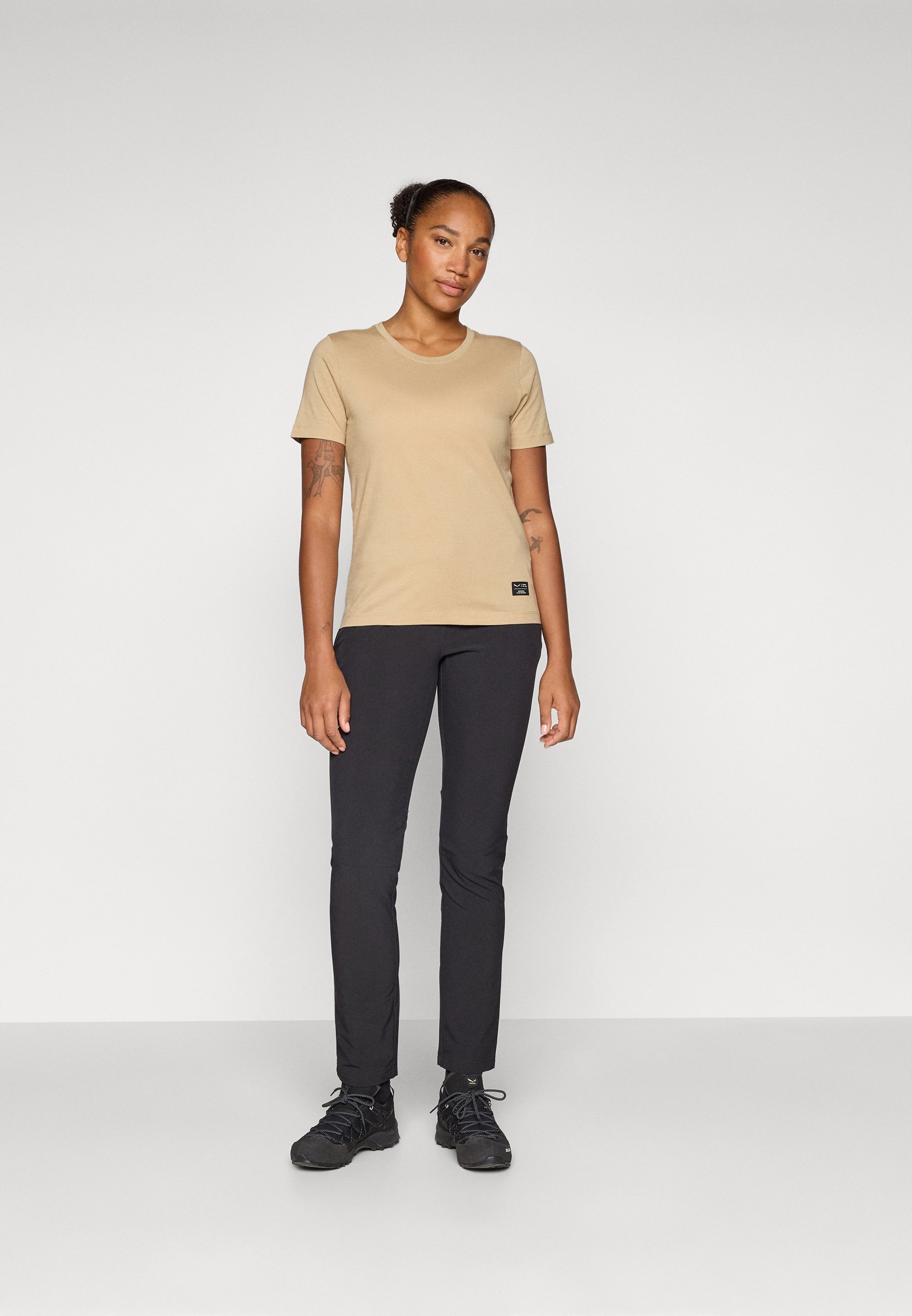 Salewa EAGLE LOGO PATCH - Basic T-shirt - drijfzand