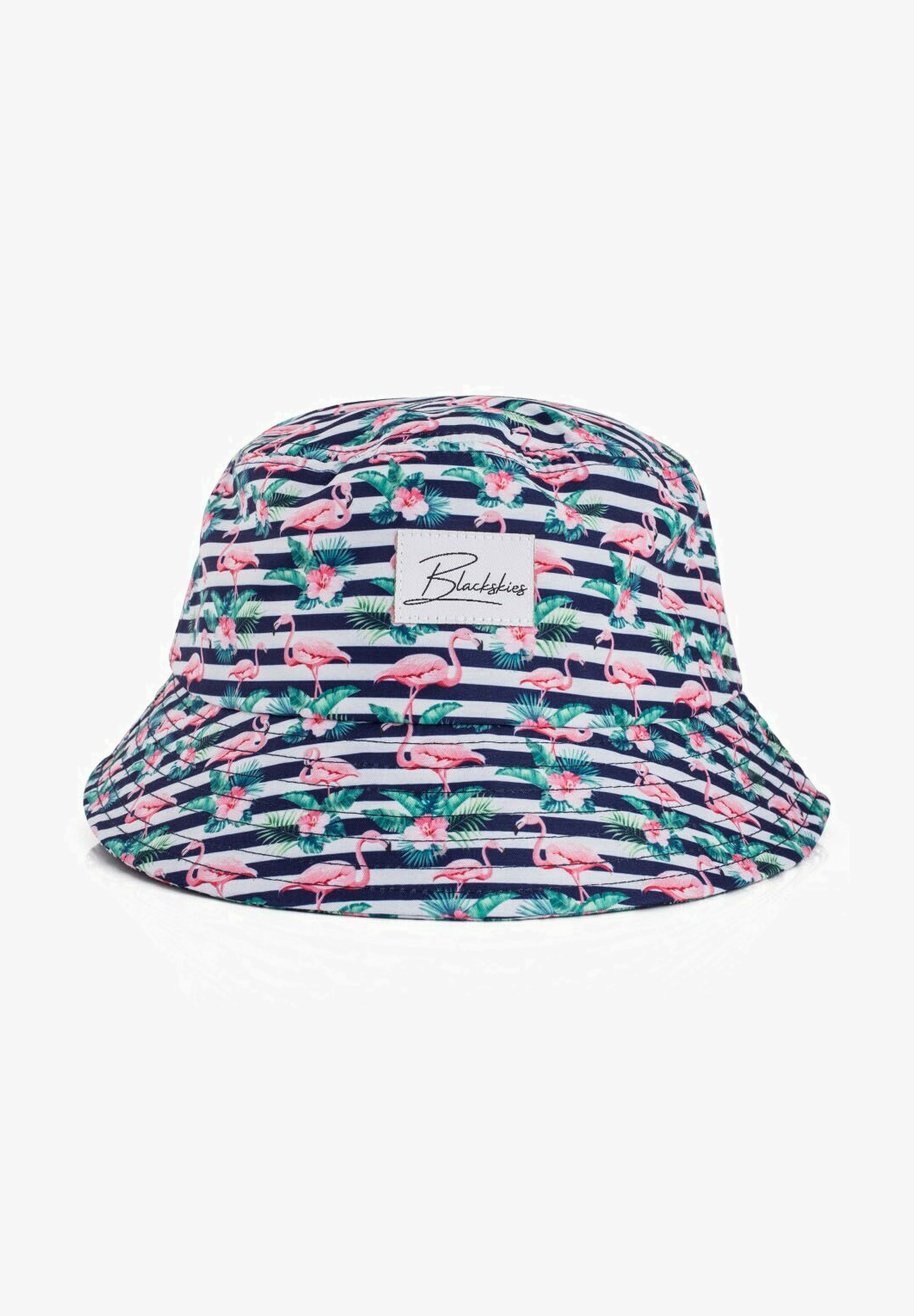 Blackskies TROPICAL FLAMINGO BUCKET - Hoed - blauw wit