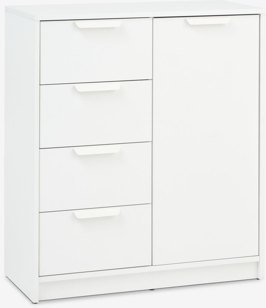 JENSLEV JENSLEV kumode, 4 atvilktnes, 1 durvis, balta
