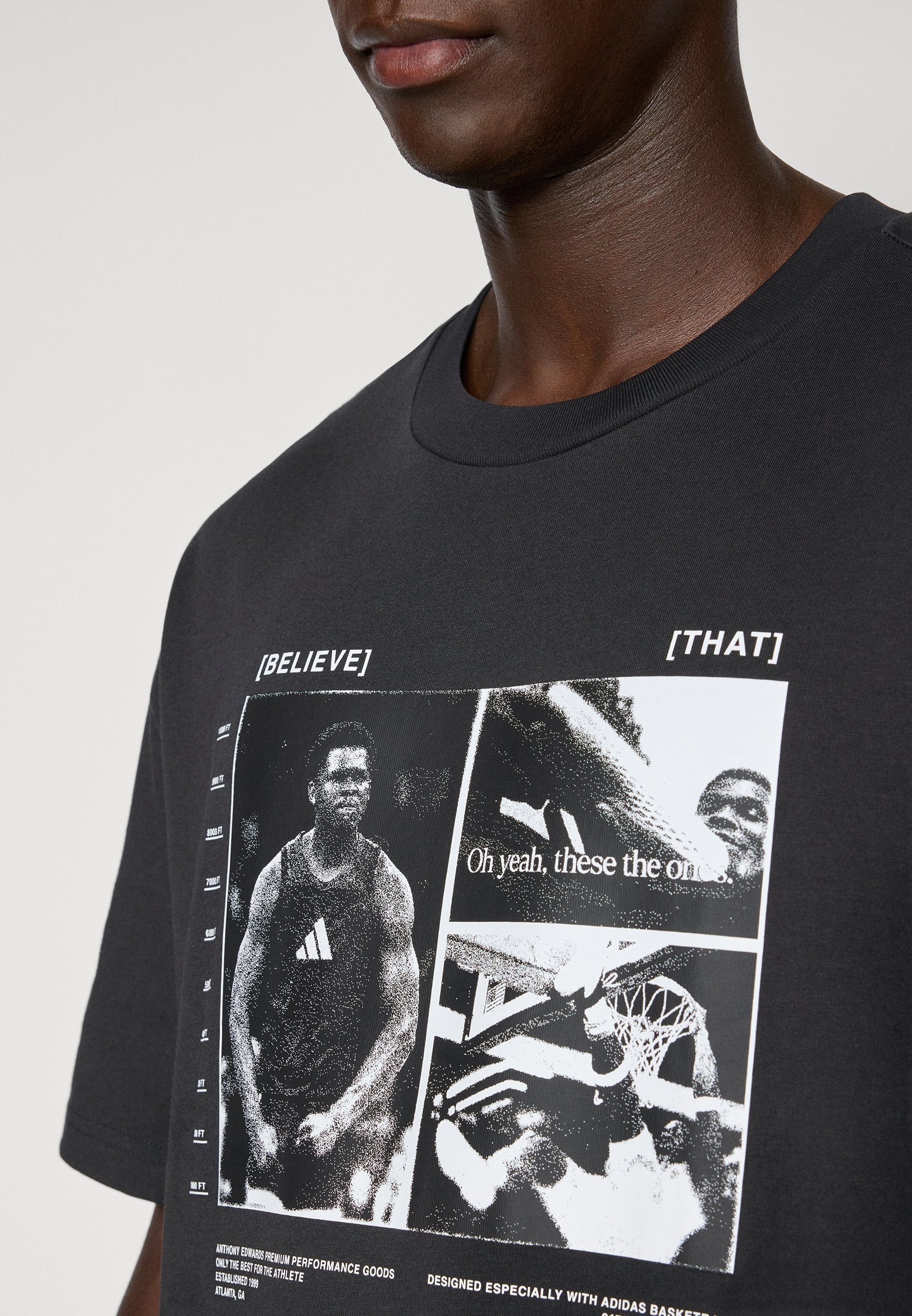 adidas Performance ANTHONY EDWARDS ANTED GFX - T-shirt met print - zwart