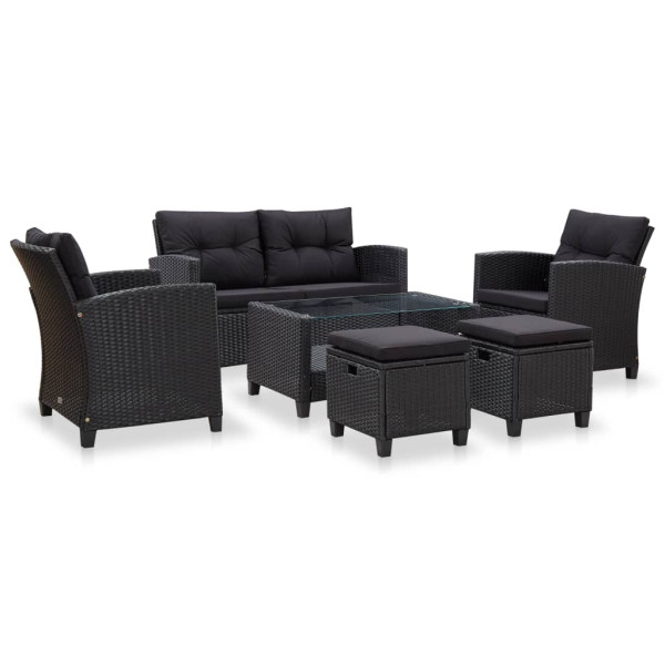 Sofa ogrodowa Czarny Tkanina vidaXL
