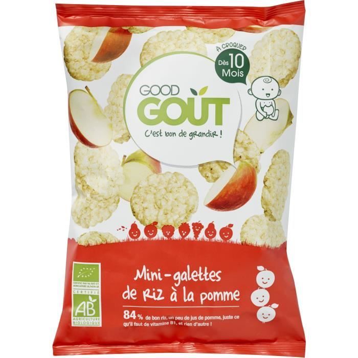 Good Goût Biscuits Mini-Galette de Riz à la Pomme +10m Bio 40g