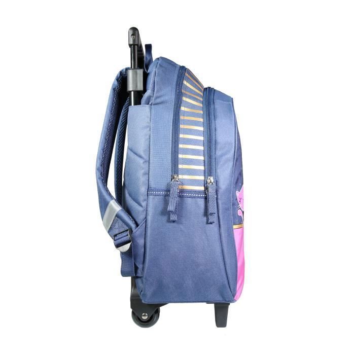 Mochila con ruedas BAGTROTTER Lili Lou 3 Gatos Azul