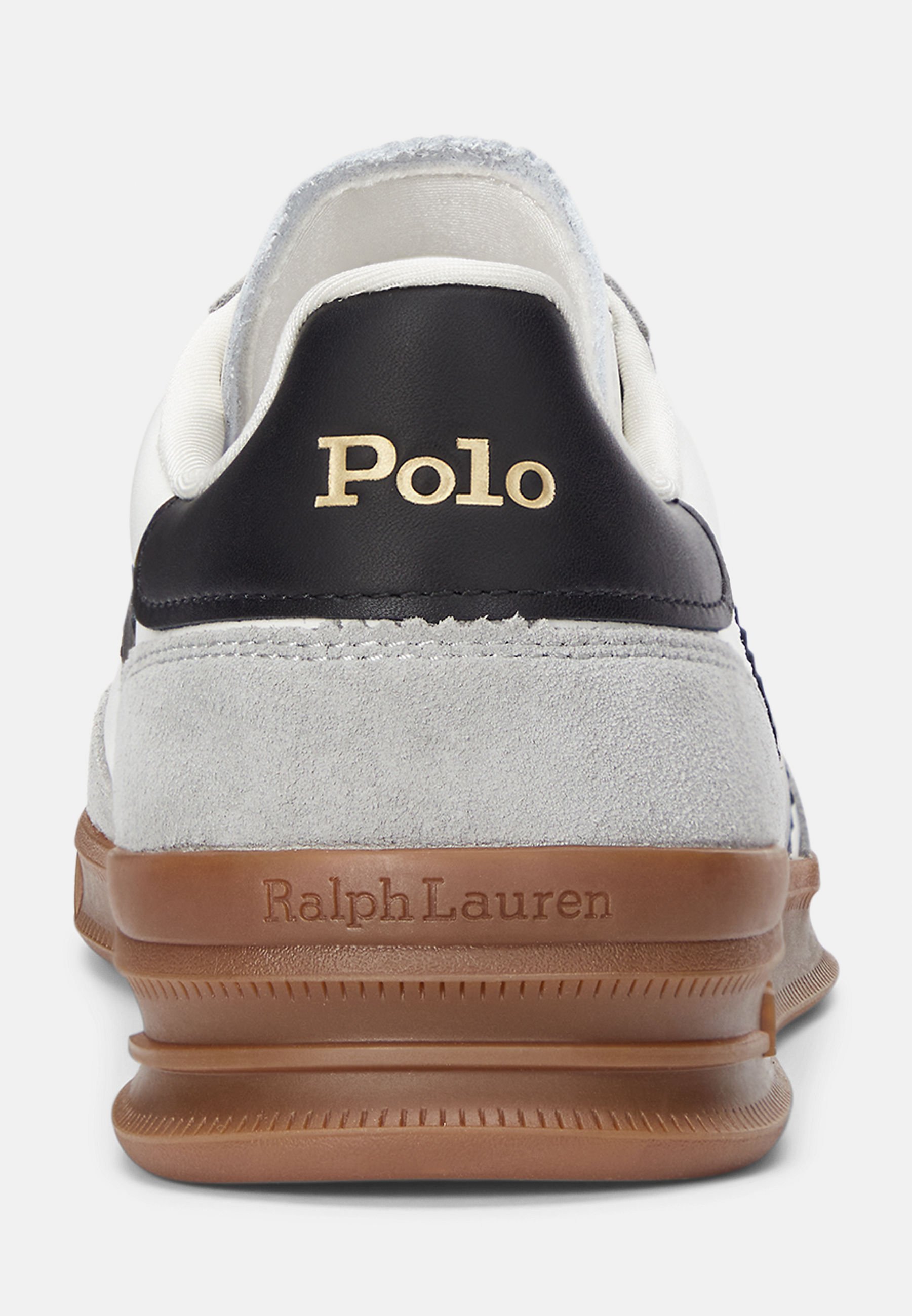 Polo Ralph Lauren HERITAGE AERA LEATHER-SUEDE SNEAKER UNISEX - Sneakers - wit/zwart/lichtgrijs