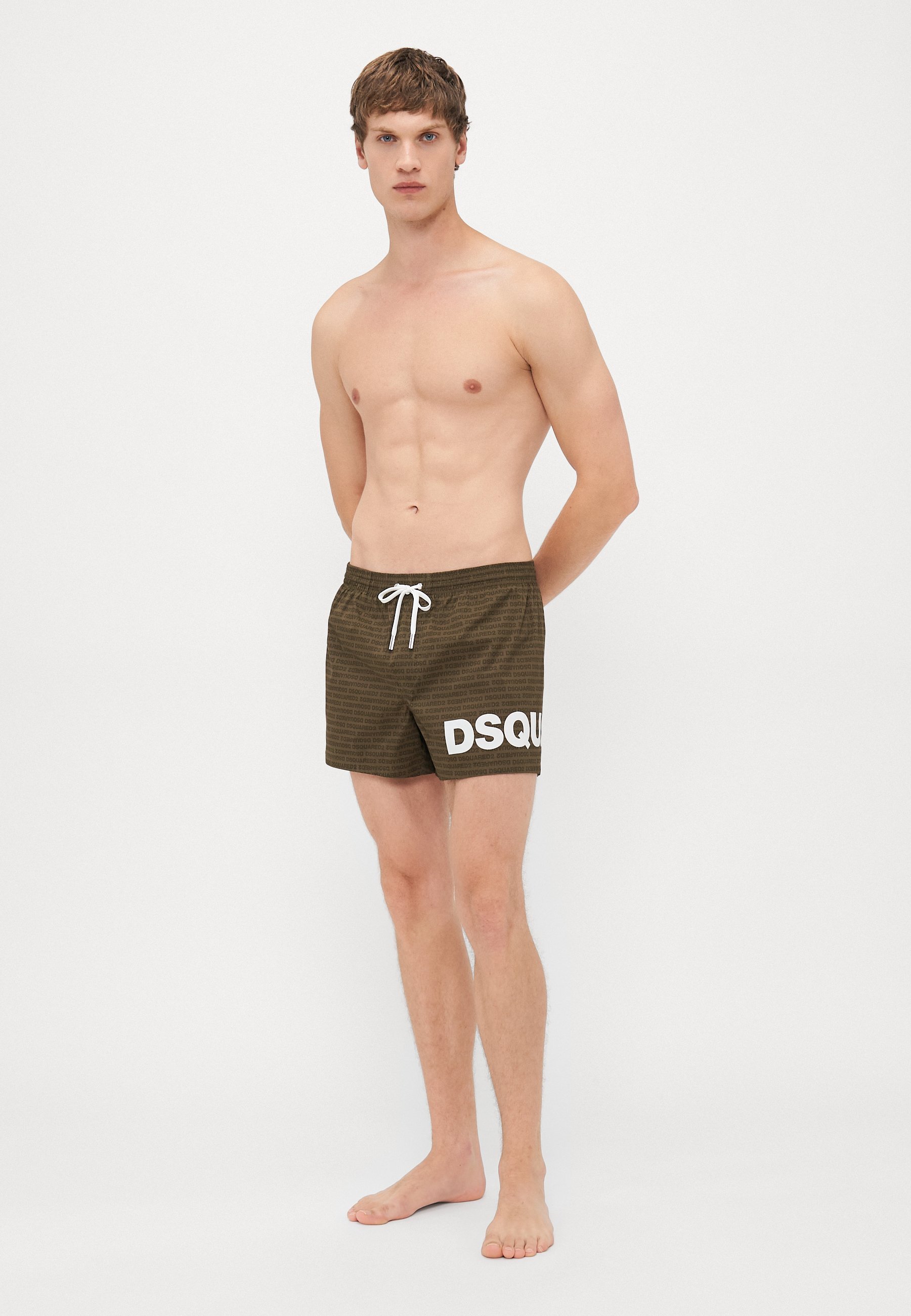 Dsquared2 NEOCLASSIC LOGO MIDI - Zwembroek - groen/wit