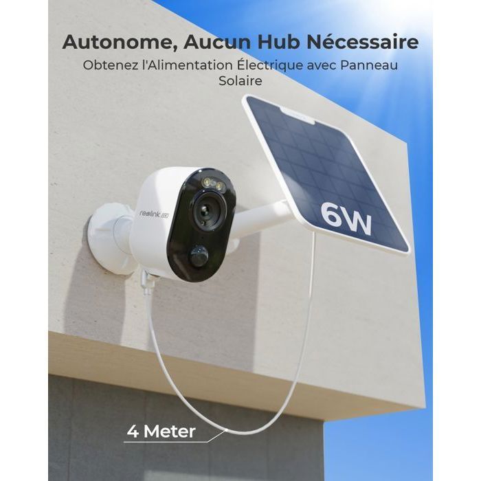 Reolink 4K 8MP Surveillance Camera, 2.4/5GHz WiFi, Outdoor Battery, Smart, Color Night Vision, + Solar Panel
