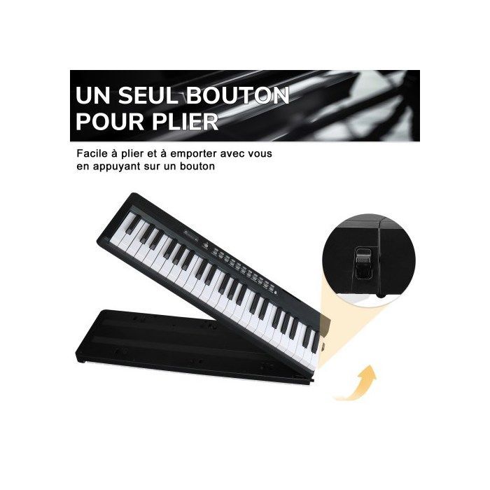 Pianoforte - LALAHO - Pianoforte digitale a 88 tasti, tastiera digitale pieghevole, con funzione MIDI e Bluetooth, borsa per il trasporto