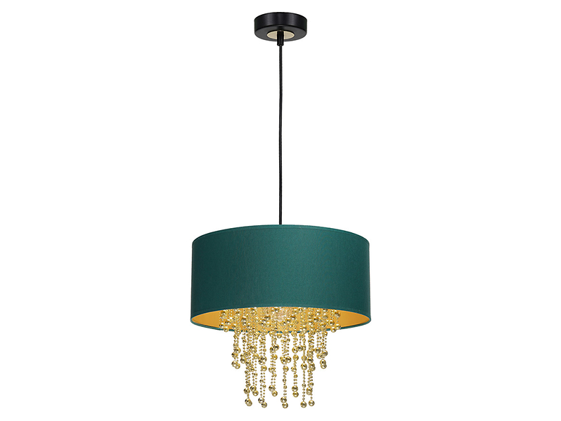 Lampa wisząca Almeria tkaninowa zielono-złota