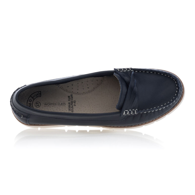 Blauwe loafers/bootschoenen voor dames