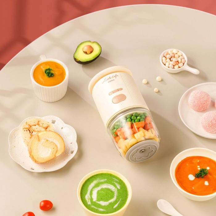 Procesador de alimentos inalámbrico con báscula, mini máquina portátil para preparar suplementos alimenticios para bebés, licuadora multifuncional.