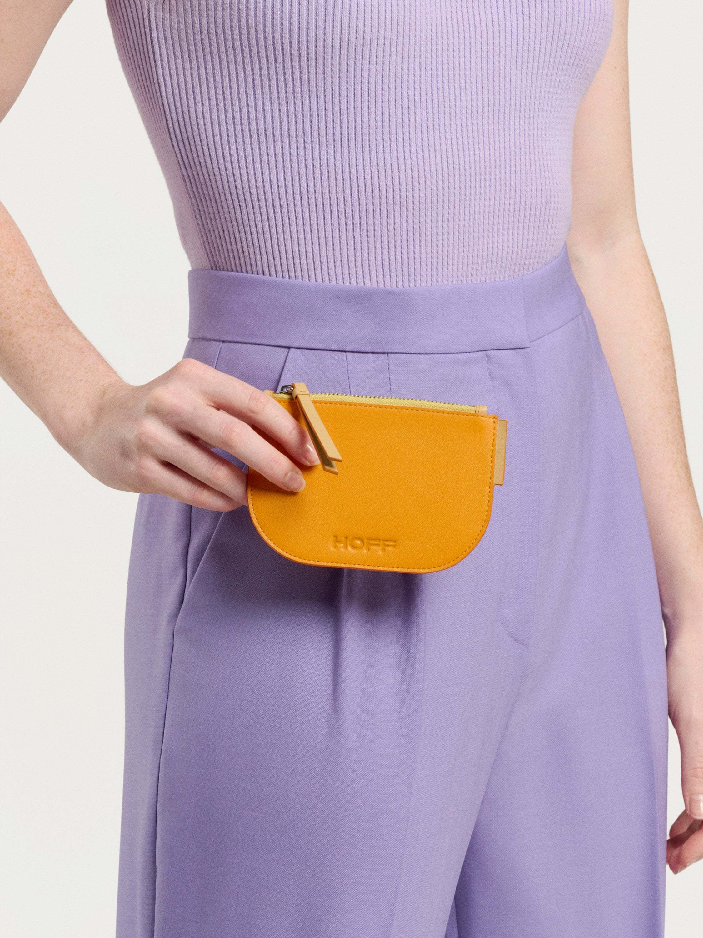 MONEDERO PIEL NARANJA