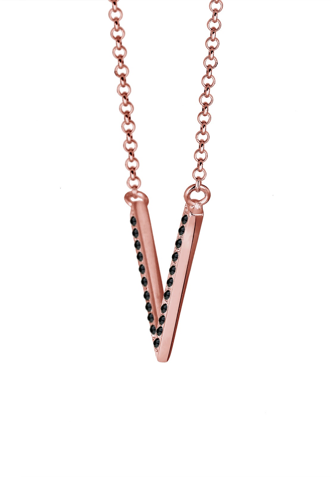 Elli Femmes V-chaîne avec cristaux en argent sterling 925 45 cm de long