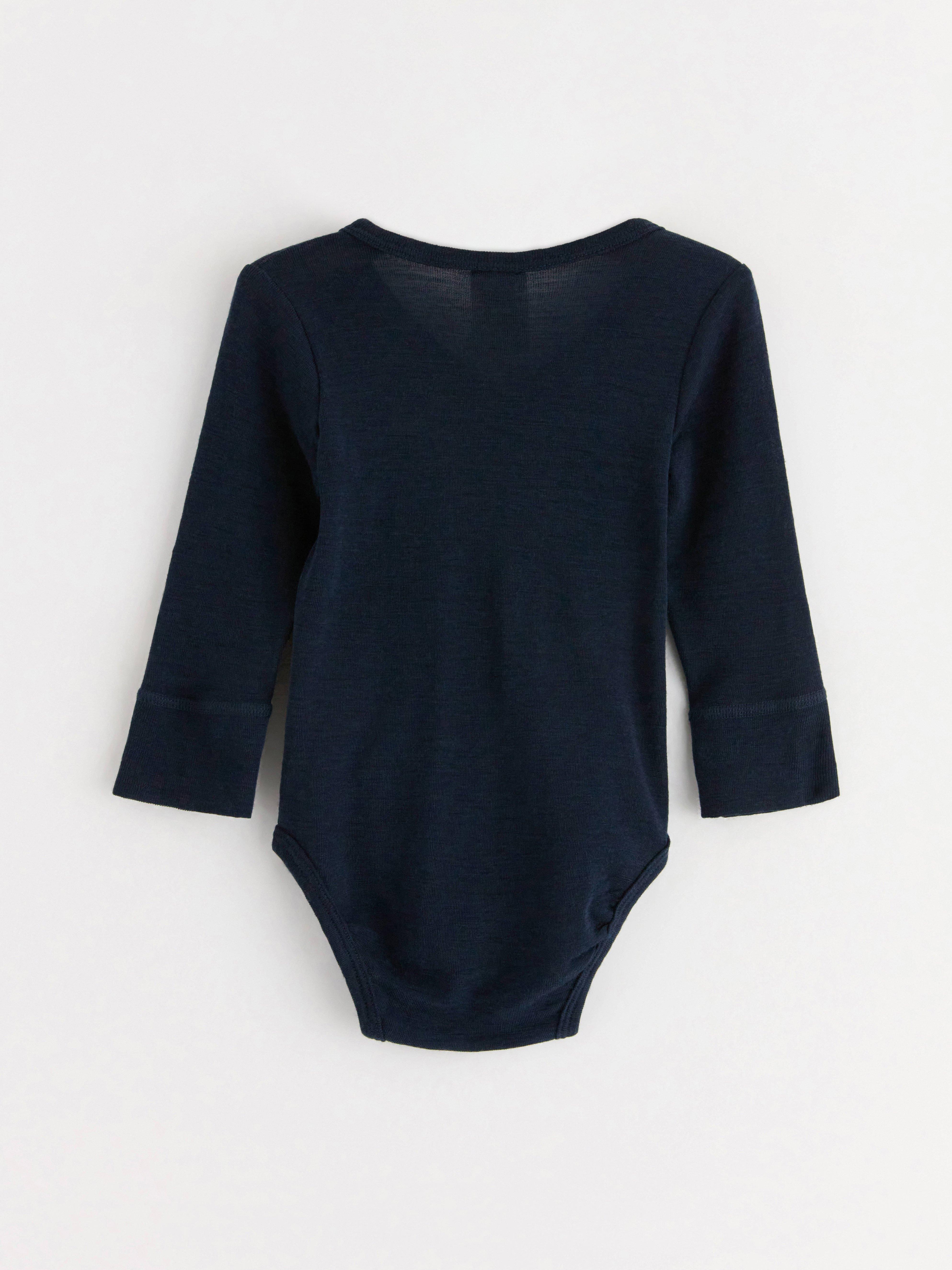 Omlottbody i merinoull Navy