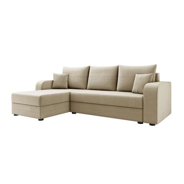 Harvey - divano letto angolare reversibile - convertibile - con contenitore - velluto - 4 posti - stile contemporaneo