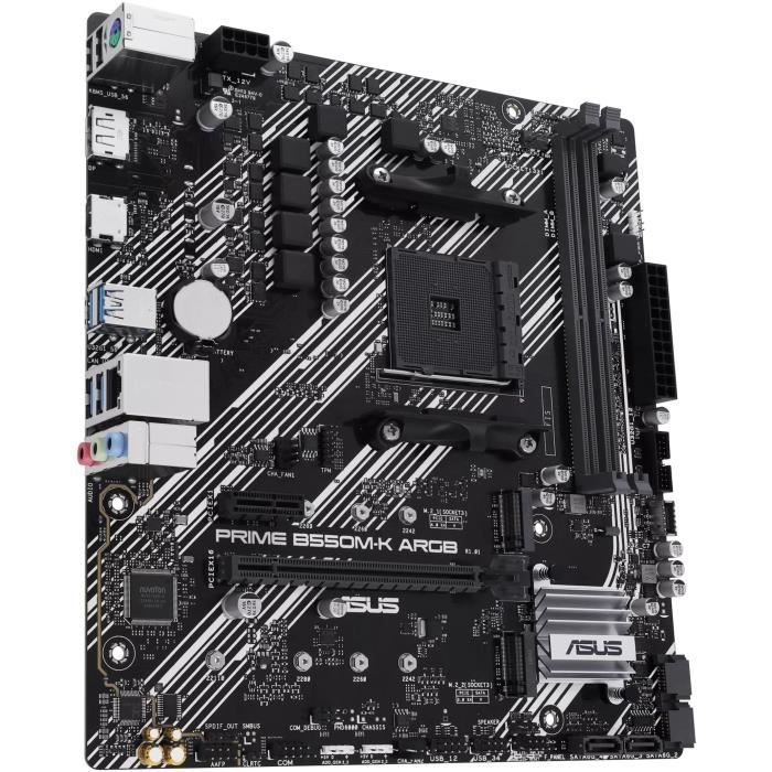 Carte mère - ASUS - PRIME B550M-K ARGB - AMD B550 - Emplacement AM4 micro ATX