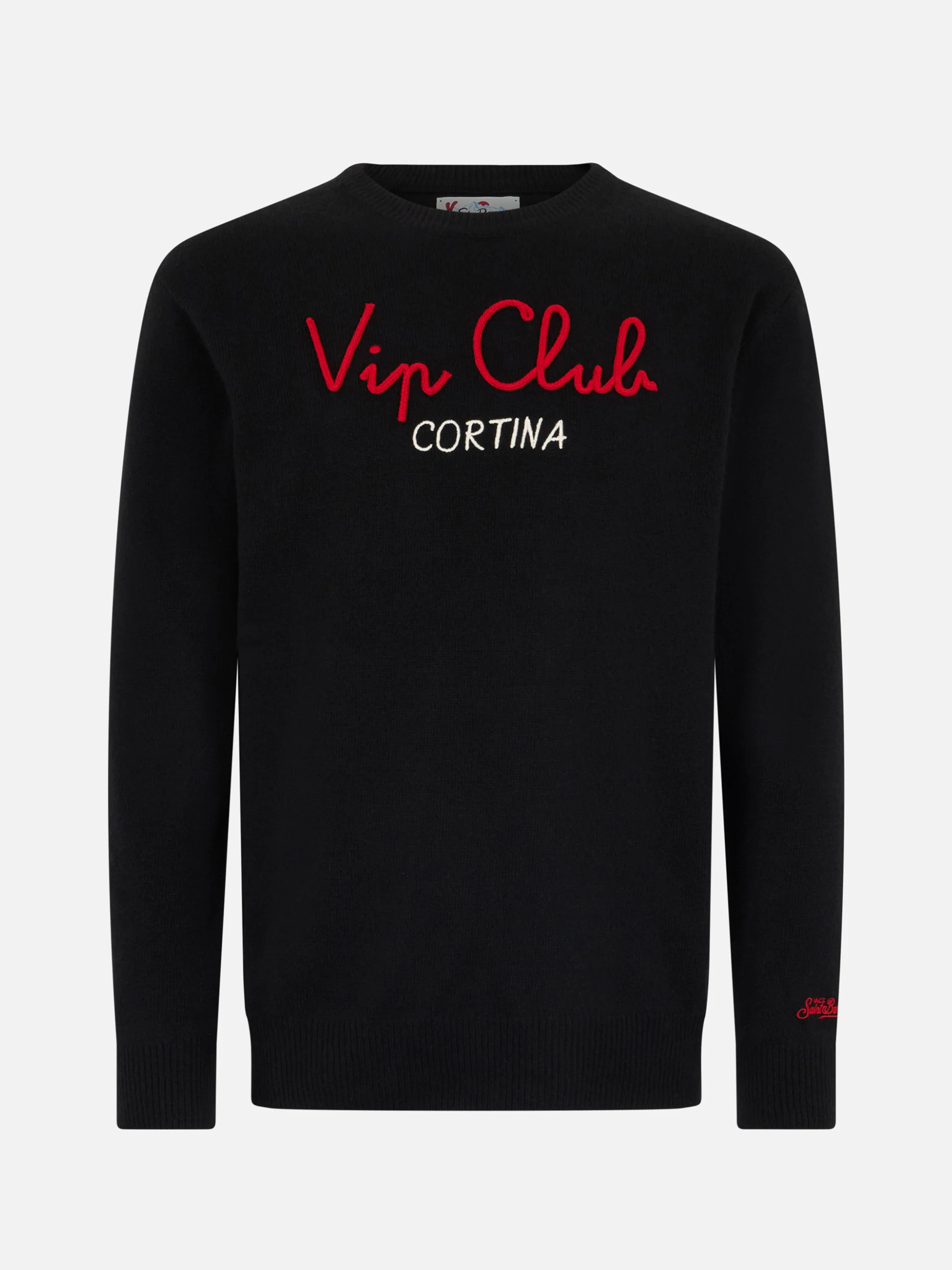 Heron herentrui in zwart met VIP Club Cortina-borduurwerk | VIP CLUB COR
