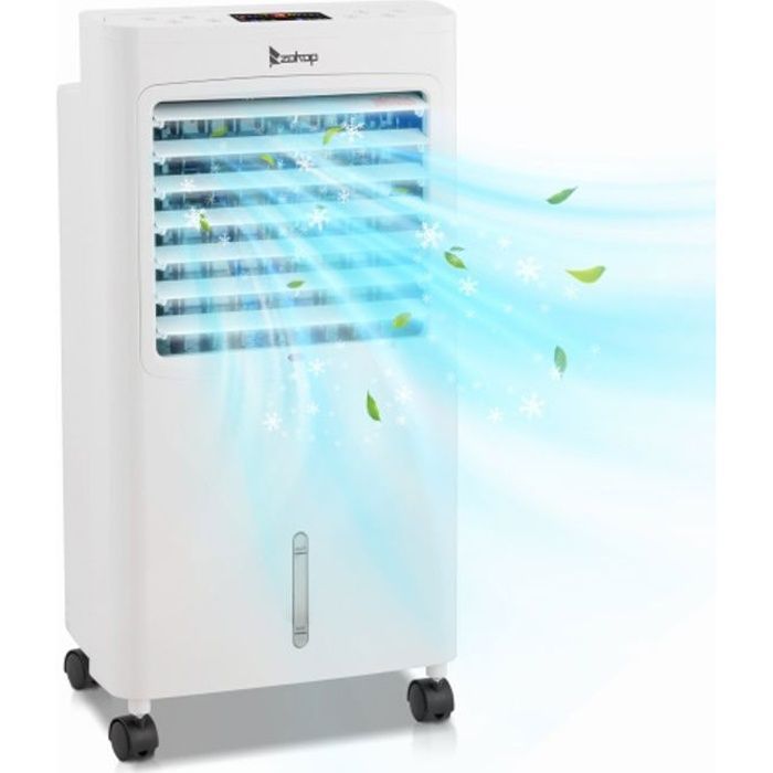 Aire acondicionado portátil 4 en 1, 75 W, 3 velocidades - 38 x 28 x 74 cm, blanco