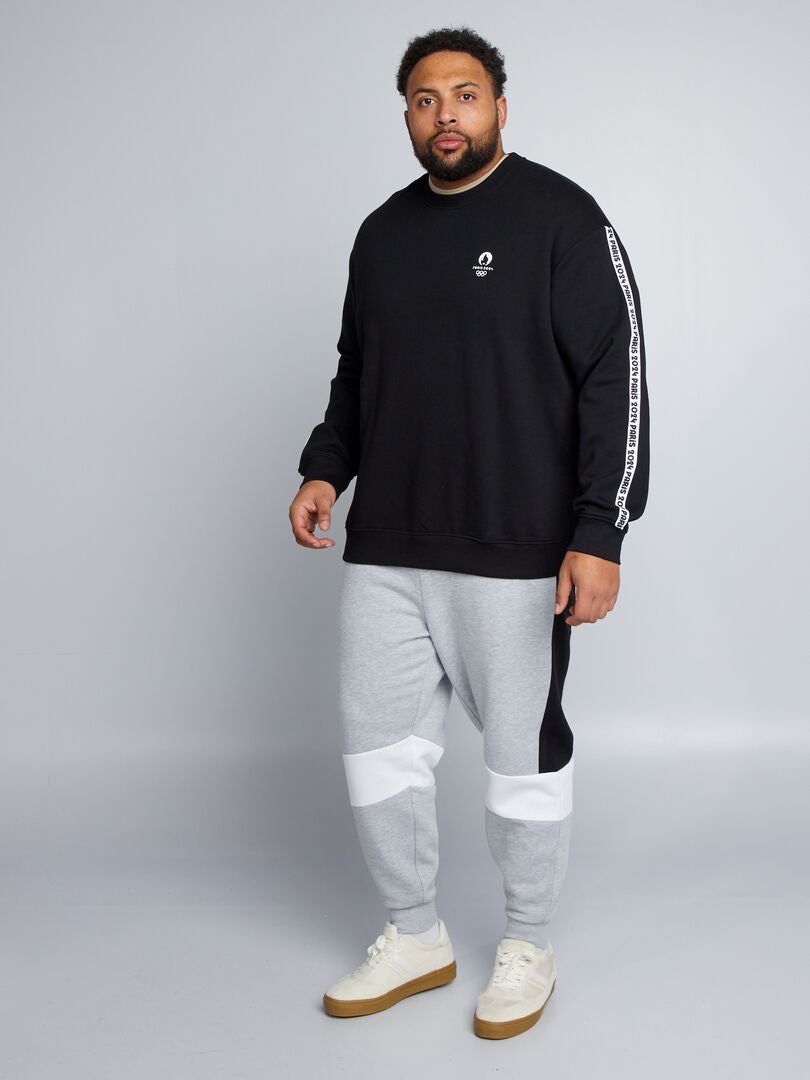 Sweatshirt met kleurblokken en joggingbroek - GRIJS