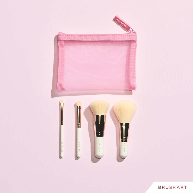 BrushArt Basic On-the-go Glam mini set čopičev za ličenje potovalni set čopičev za ličenje z mini etuijem